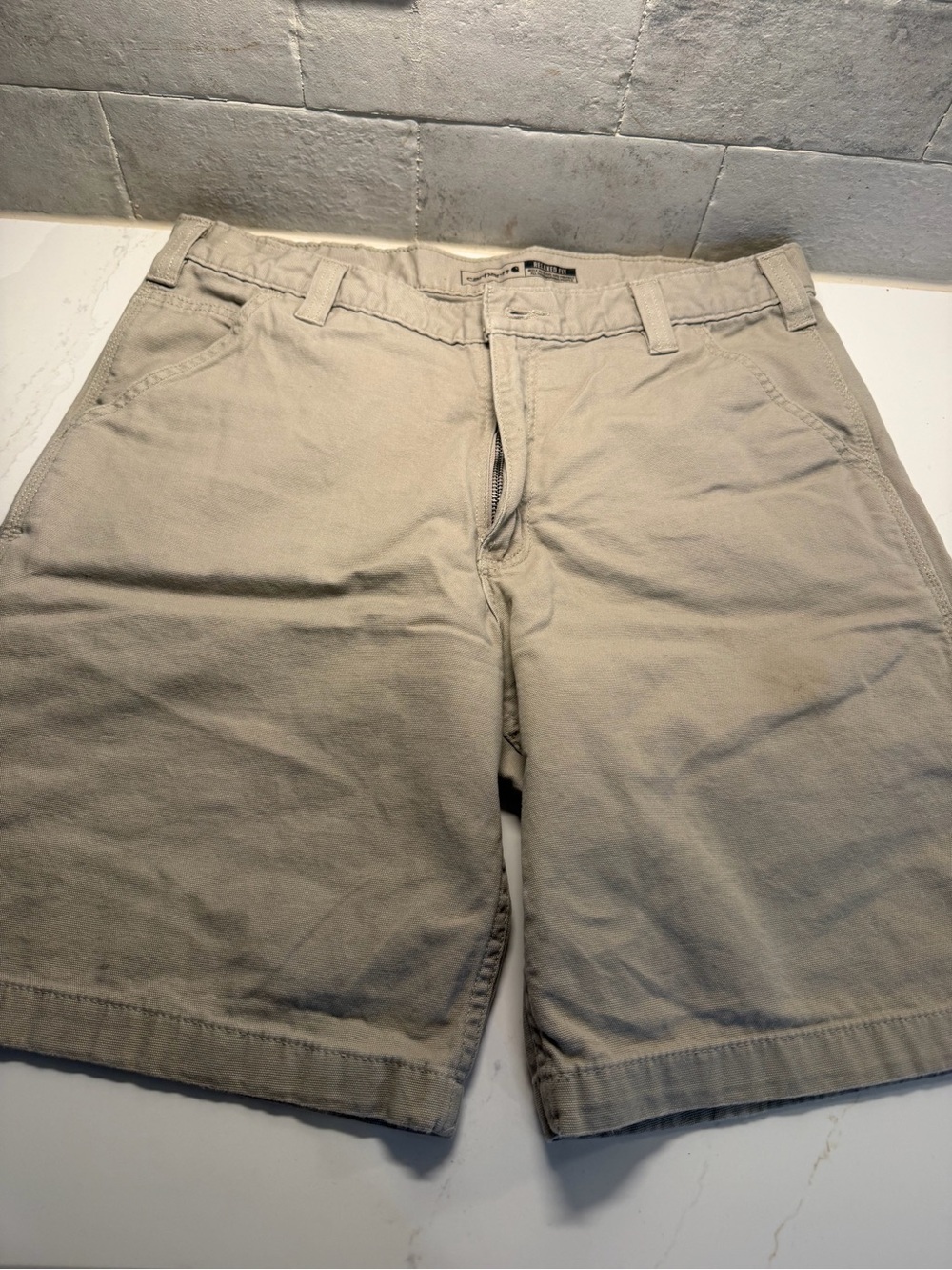 Carhartt Force Relaxed Fit Ripstop Cargo Work Shorts Khaki Mens-Size 36